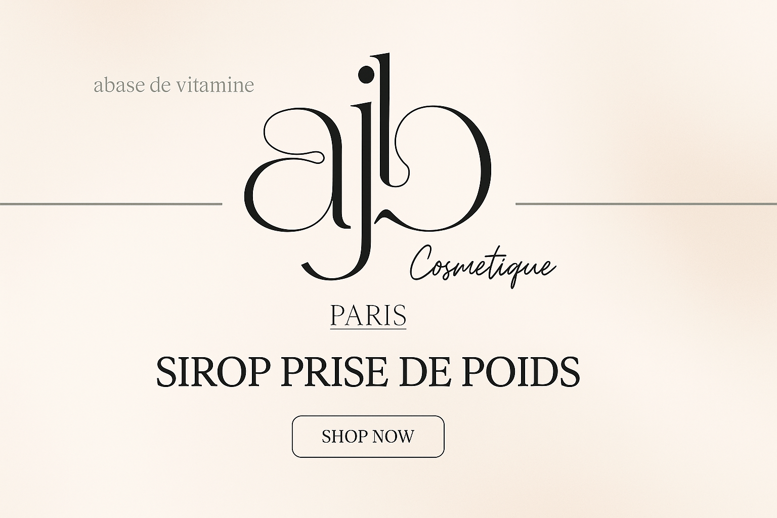 Bannière d'accueil Aïju cosmetique avec logo